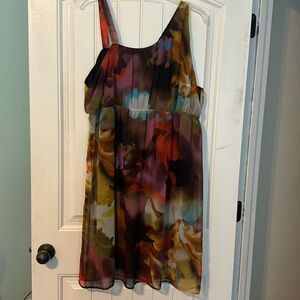 Asymmetrical water color dress